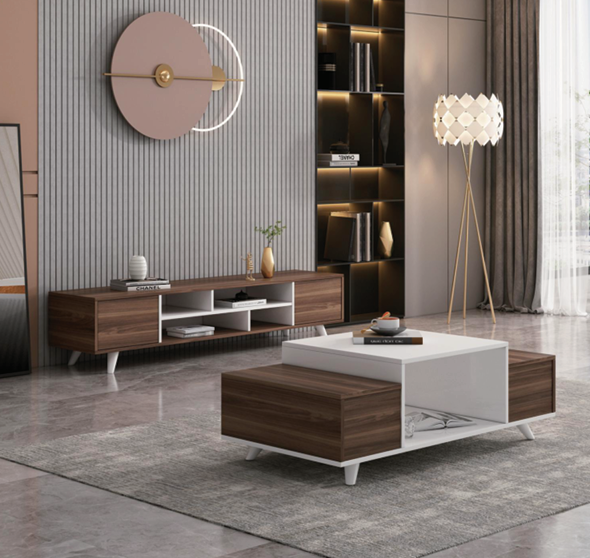 COFFEE TABLE BROWN+WHITE